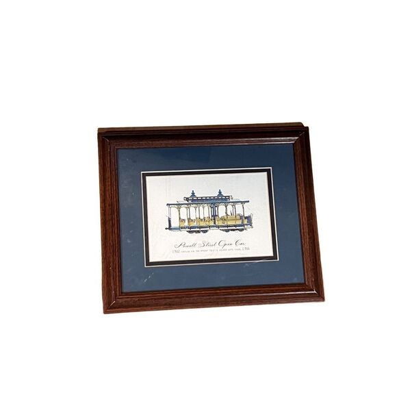 History of the San Francisco Trolly Cable Car Story 3 Framed Illustrations - Picture 3 of 7